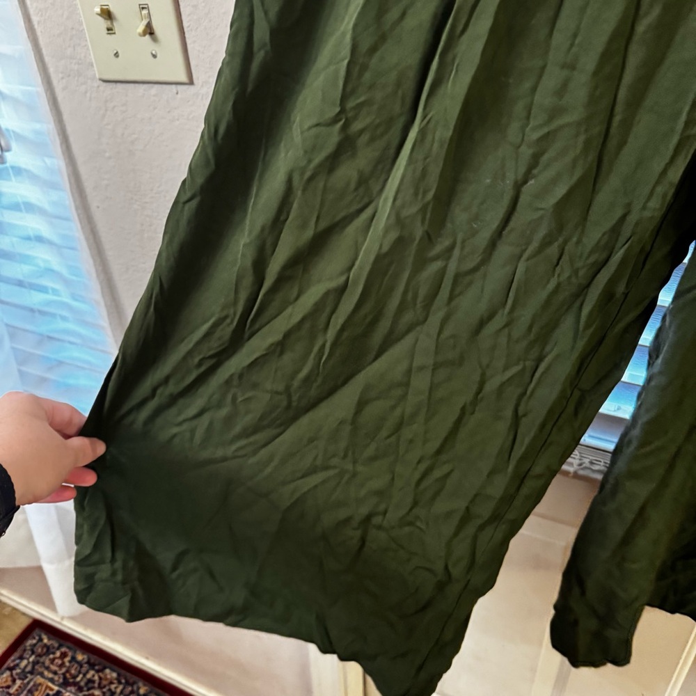 H&M Olive Wide Leg Pants - Picture 2 of 6